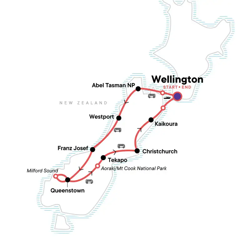 16 Day NZ South Island Encompassed: Wellington to Wellington | G Adventures 18 to 30somethings