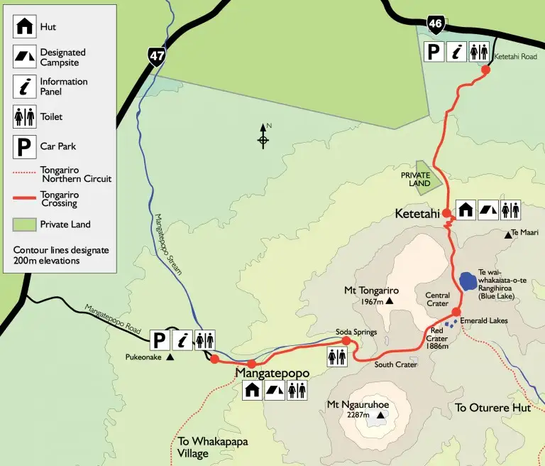 Tongariro Alpine Crossing - One Way Shuttle from Ketetahi Road Carpark