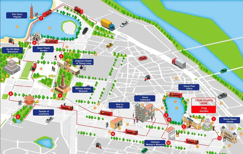 City Sightseeing Hop-on Hop-off Bus Tour of Hanoi | 24-hour Bus Pass