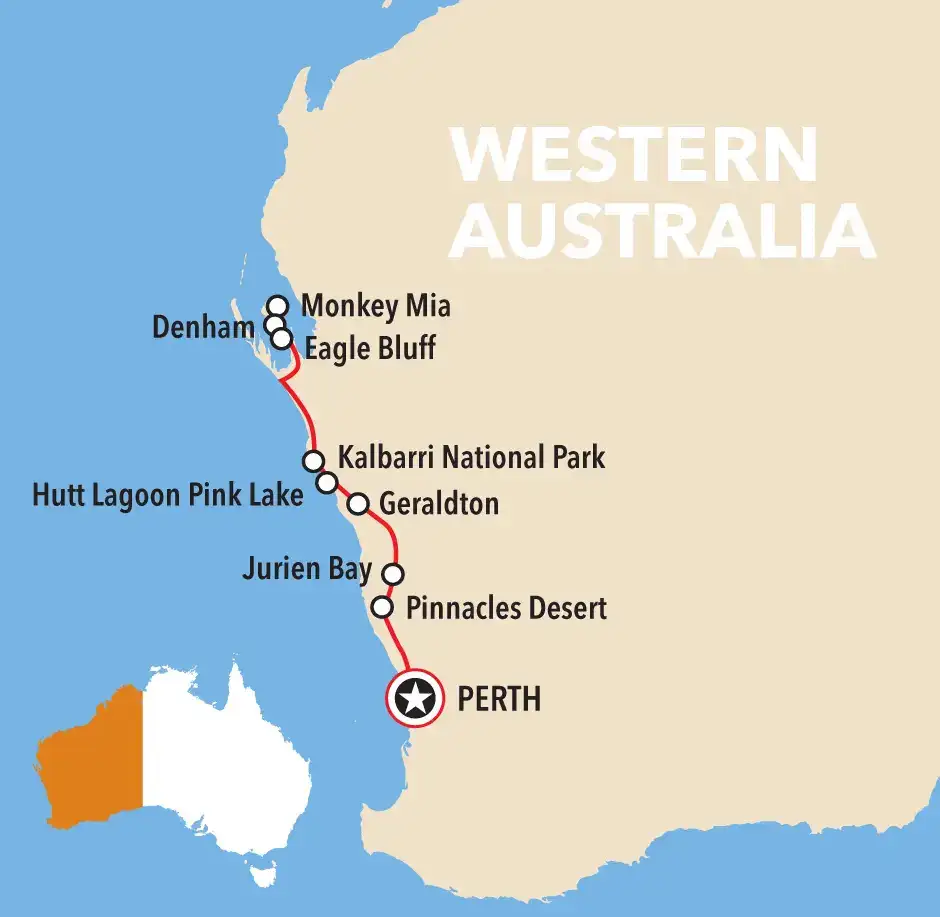 4 Day Perth to Monkey Mia Coastal Loop Return