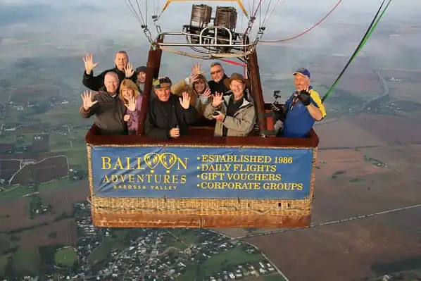 Hot air balloon flight over the Barossa Valley