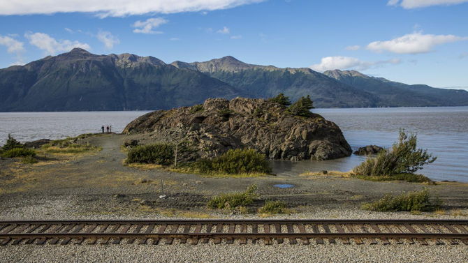 USA Alaska Anchorage Railroad Tracks Landscape