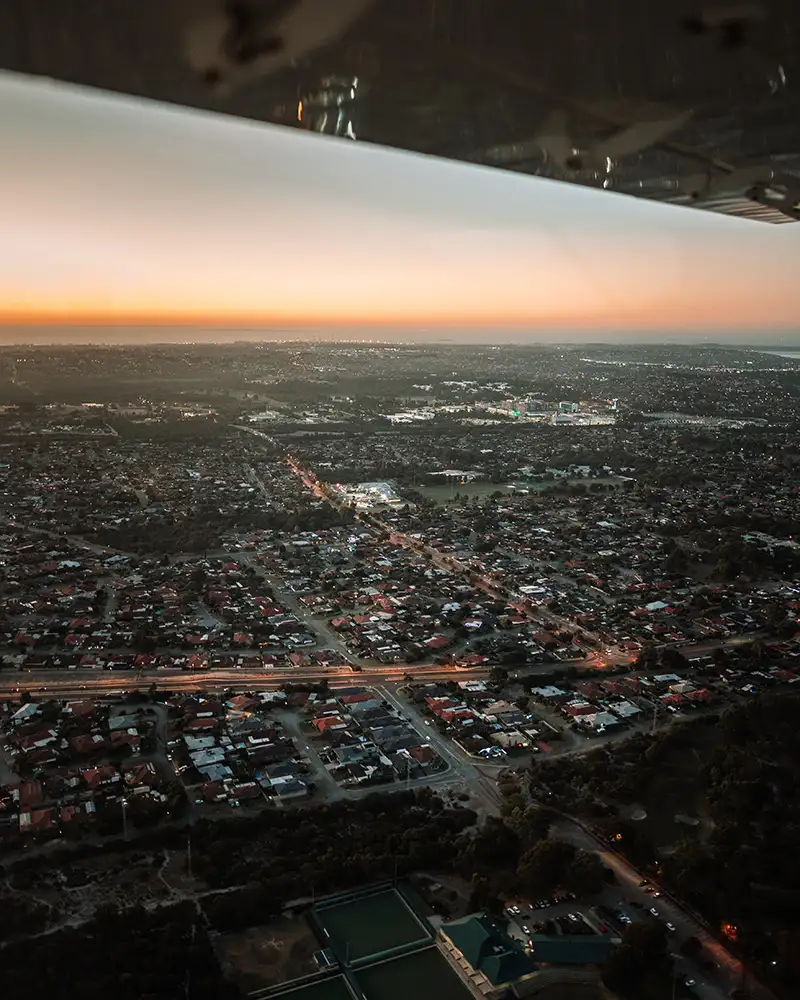 Sunset Scenic Flight ex Jandakot Airport - City and Coastline Sights