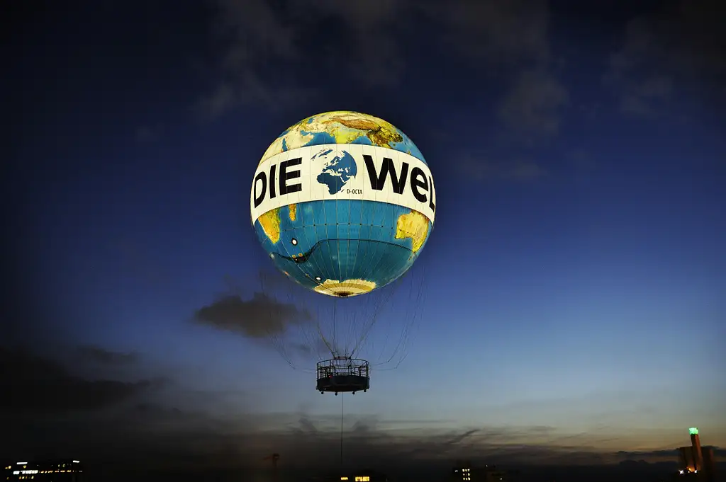 Ascent with the WELT Ballon at Checkpoint Charlie Tour