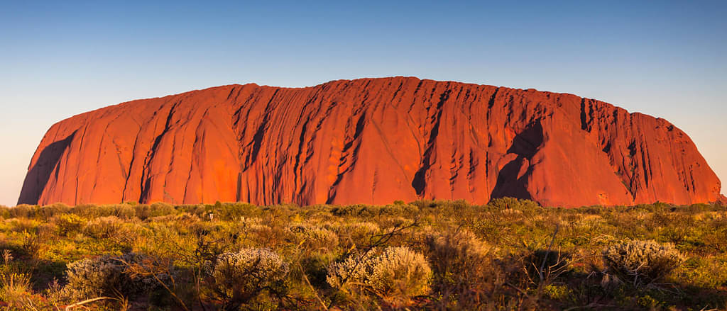 Ayer Rock In The Distance Amongst The Native Bush