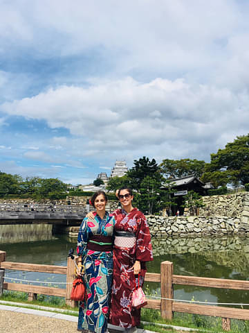 World Heritage Site "Himeji Castle" and the Japanese Garden tour in Kimono