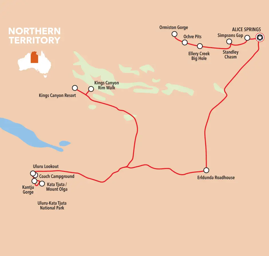 4 Day Red Centre to West MacDonnell Tour | From Alice Springs ( BDTNT150EXT)