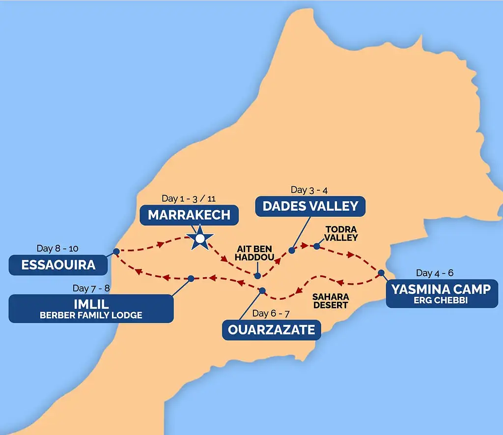11 Day Tour Morocco Classic Marrakech to Marrakech | One Life Adventures