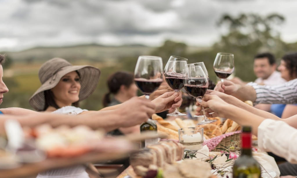 People drinking wine at Barossa Valley
