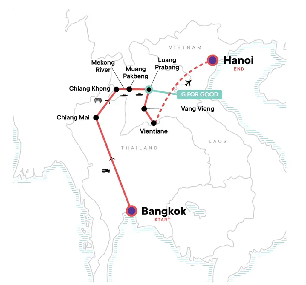 14 Day Thailand and Laos Adventure Bangkok to Hanoi | G Adventures