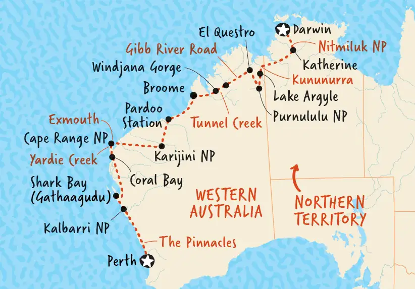 24 Days Perth to Darwin Adventure Combo | Adventure Tours Australia
