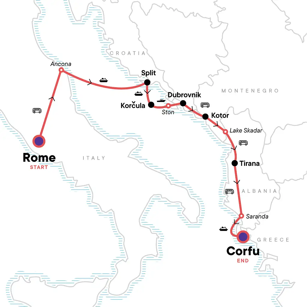 14 Days The Dalmatian Coast: Croatia, Corfu & Medieval Cities | G Adventures 18-35's