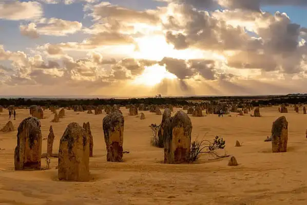 Limestone formations in the Pinnacles Desert. 