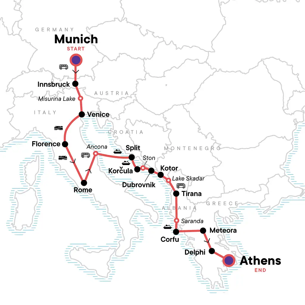 25 Days Total Europe: Austria, the Mediterranean & Ancient Athens | G Adventures 18-35's
