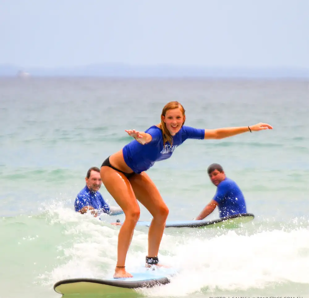 Dolphin View Kayak Tour + Surf Lesson with 4WD Beach Adventure from Noosa