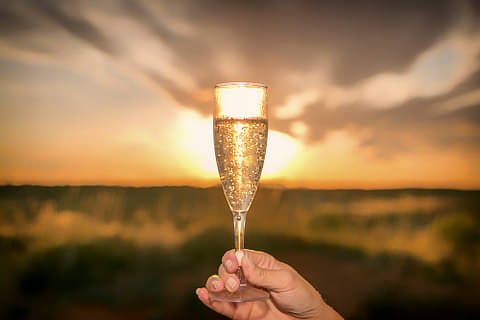 Glass of Champagne uluru