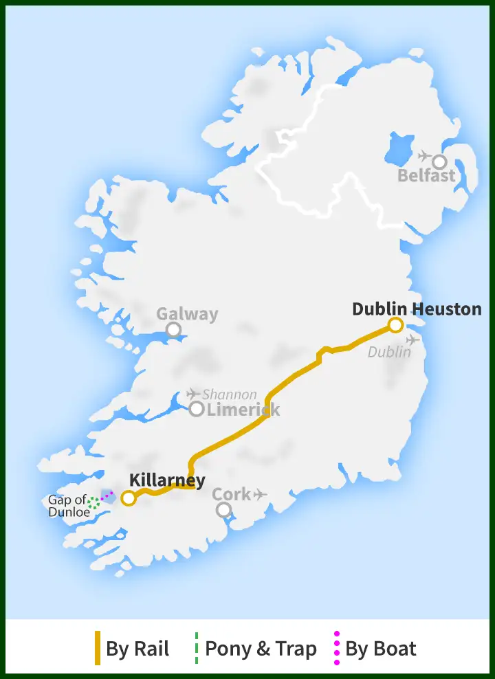 The Gap of Dunloe & Killarney Lakes Rail Tour From Dublin