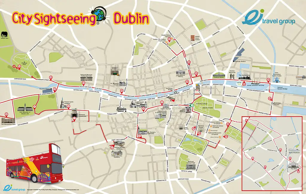City Sightseeing Hop-on Hop-off Bus Tour & Walking Tour of Dublin