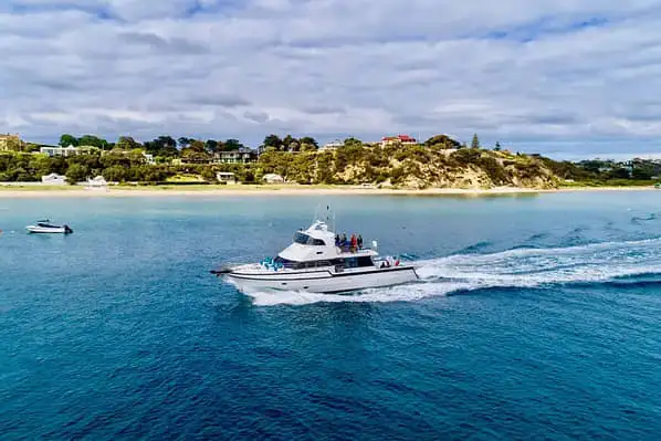 Tour boat cruising along the Mornington Peninsula